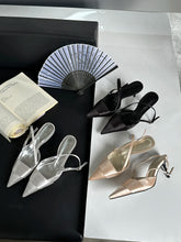 LBSFY  -  Pointed Toe Women Sandals Silk Summer Dress Shoes Gladiator Party Pumps Thin High Heels Silver Black Pink Sexy Mules Back Strap